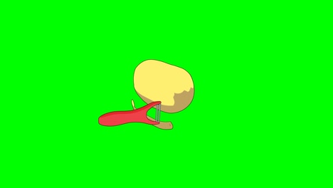 animation of peeling potatoes.