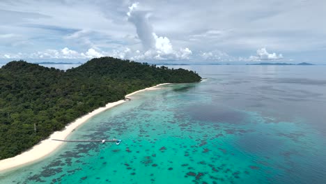 Paisaje-Marino-De-La-Isla-De-Koh-Rok-Yai,-Tailandia,-Visto-Desde-Arriba