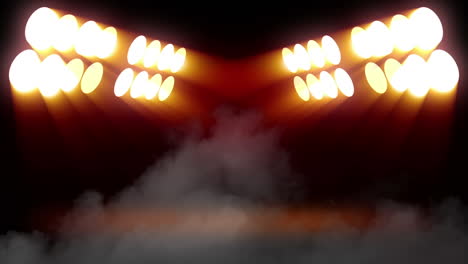 spotlights and smoke