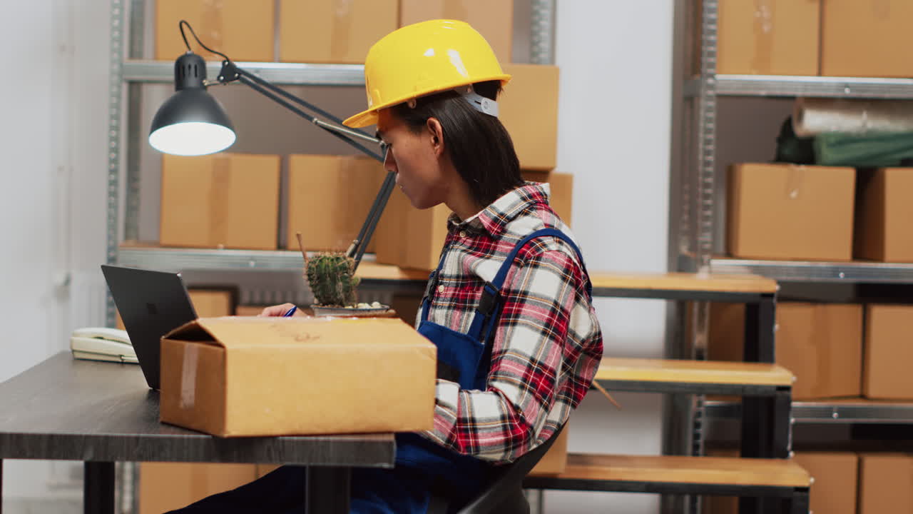 Warehouse worker at desk