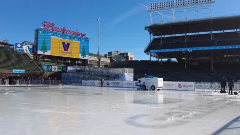 zamboni on ice skating rink