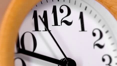 wooden round clock. close-up view.