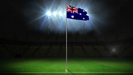 australia national flag waving on flagpole