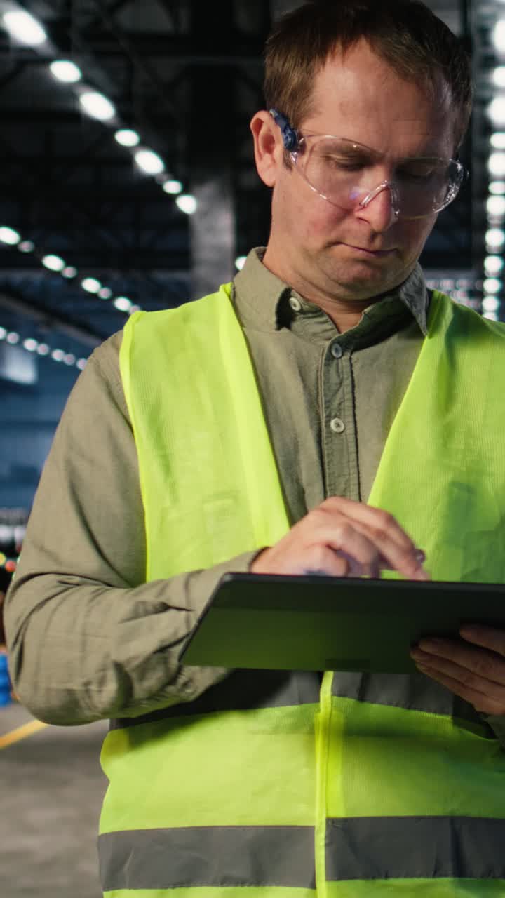 Vertical Video Factory staff member overseeing heavy tools near welding sparks