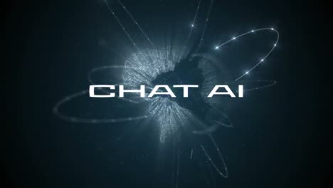 animación de texto de chat de inteligencia artificial y procesamiento de datos