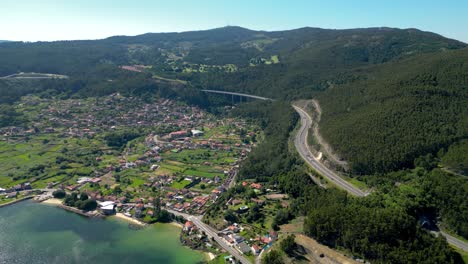 beautiful aerial green landscape in north-west of spain, galicia province