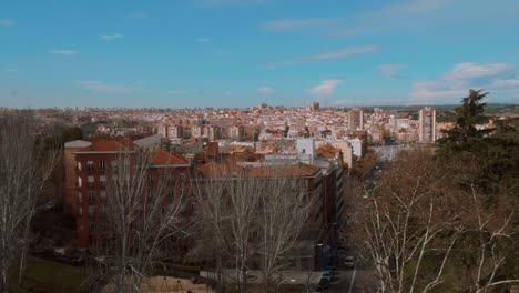 aerial view over the city of madrid