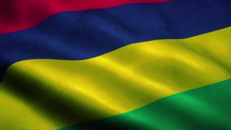 la bandera de mauricio ondeando en el viento. la bandera nacional de maurició. el signo de maurición animación de bucle sin costuras. 4k