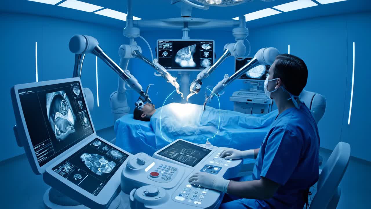 Futuristic Surgical Robot in Operation