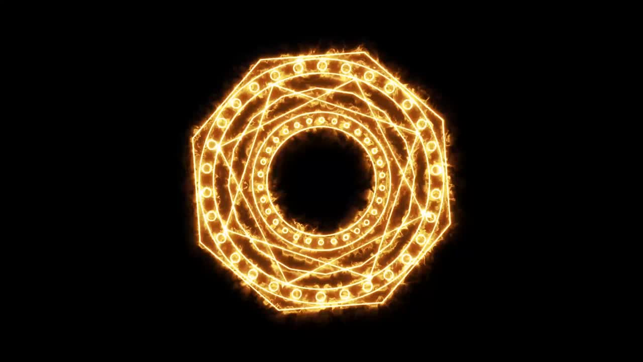 el poder de fuego octogonal abrumador alrededor del poderoso púrpura mágico