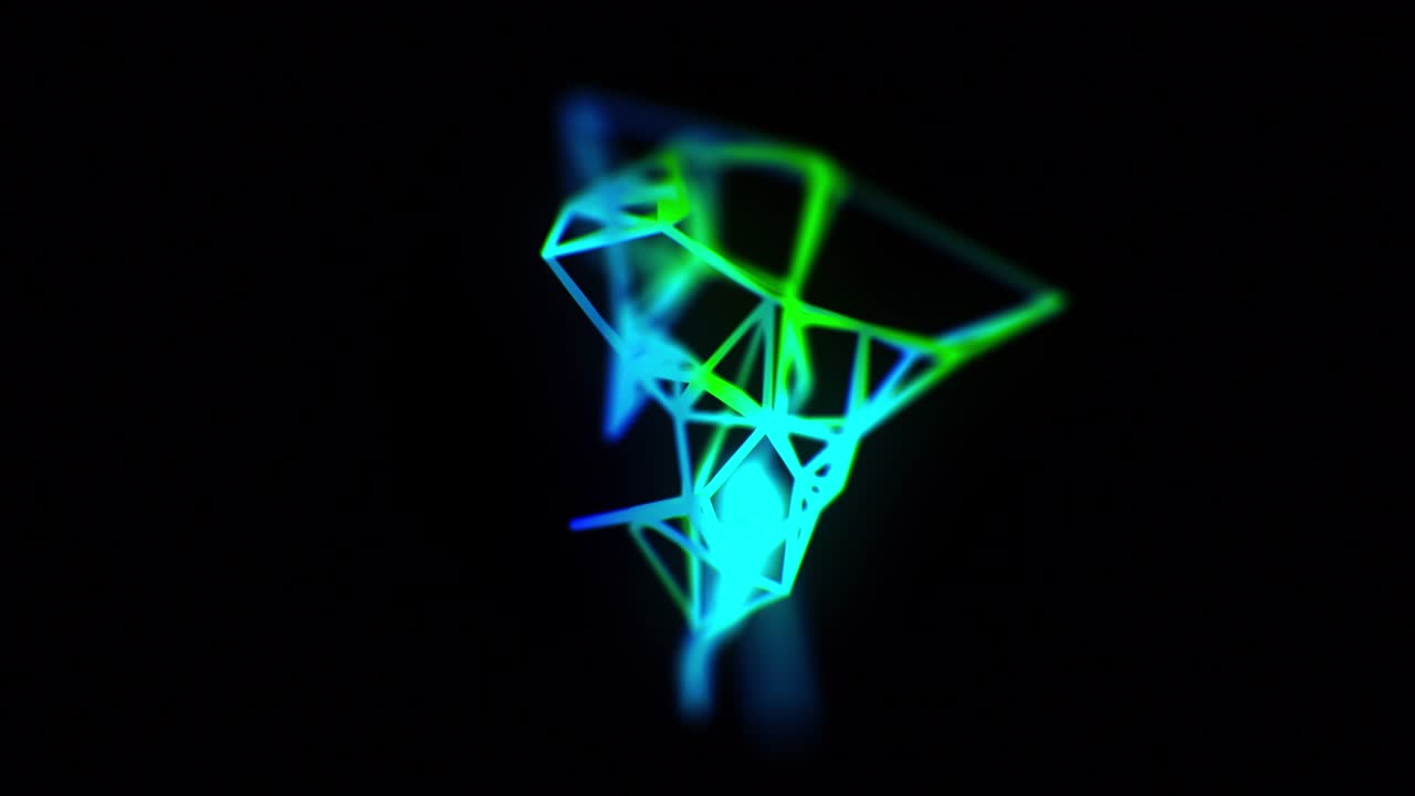 Abstract blue Plexus structure form 3D animation. Digital and scientific ways to visualize data. Virtual reality. Loading hologram. Spaceship command post futuristic interface. Seamless loop