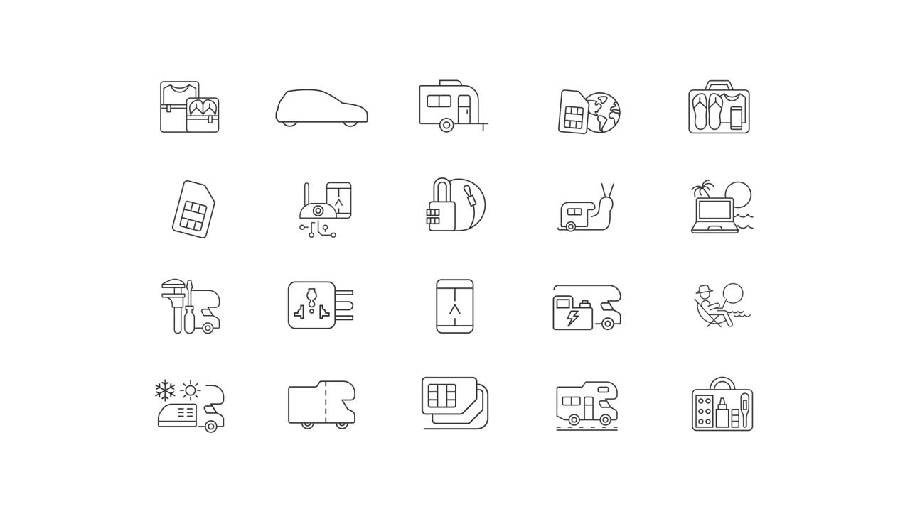 Iconos de viajes y vacaciones