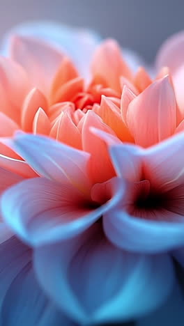blue and pink lotus blooming. a close-up of a blooming lotus flower showcasing delicate blue and pink petals under soft, diffused light.