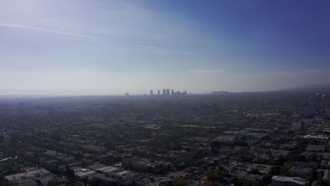 super wide aerial shot of west hollywood and beverly hills with century city in the background