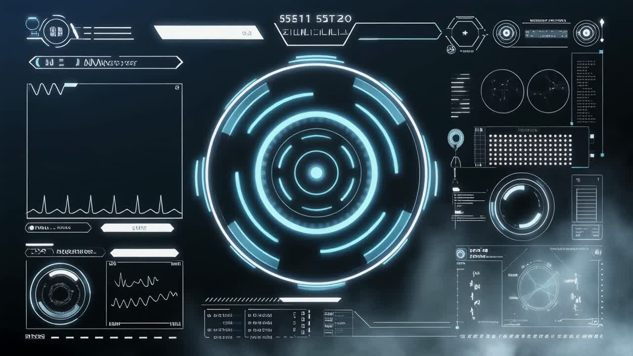 Futuristic Animated User Interface with Data Display