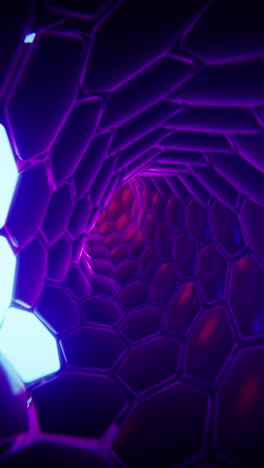 tráfico en el túnel con hexágonos intermitentes. video en bucle vertical
