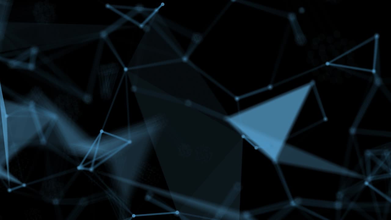 Plexus fantasy abstract technology. Abstract geometric background with moving lines, dots and triangles. Science. Medicine and technology. Loop animations 4k