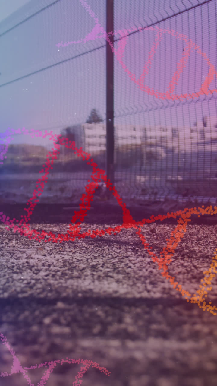 아프리카계 미국인 남자가 야외에서 달리는 dna  ⁇ 의 애니메이션