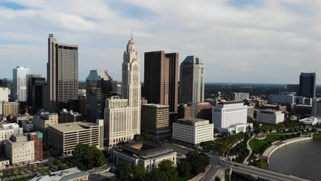 Horizonte-De-Columbus-Ohio,-Imágenes-Aéreas-De-Drones-Del-Centro-De-Columbus,-Ohio