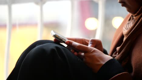 woman using smartphone