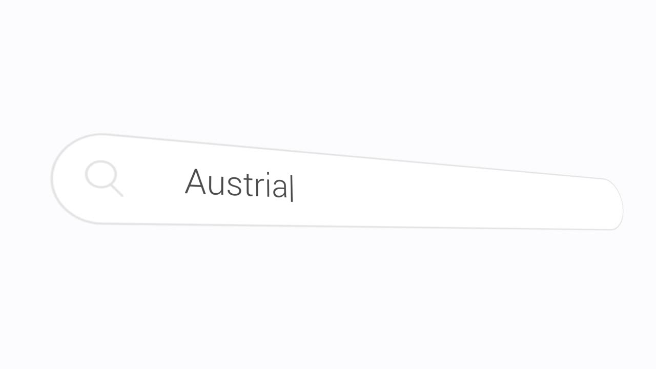 Digitare Austria nella casella di ricerca del sito web del computer