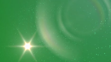 animación de moléculas blancas que caen sobre un fondo verde.