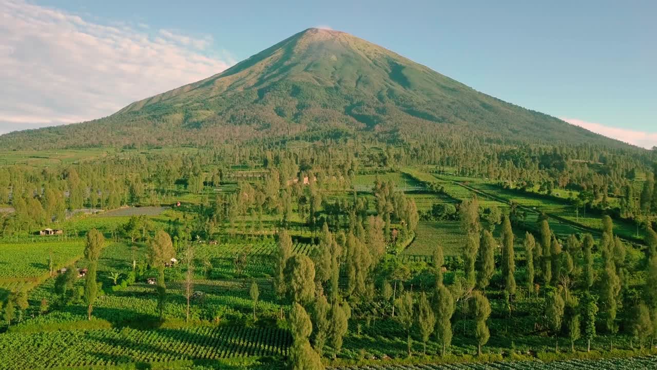 monte sindoro con vistas al campo y a las plantaciones de tabaco