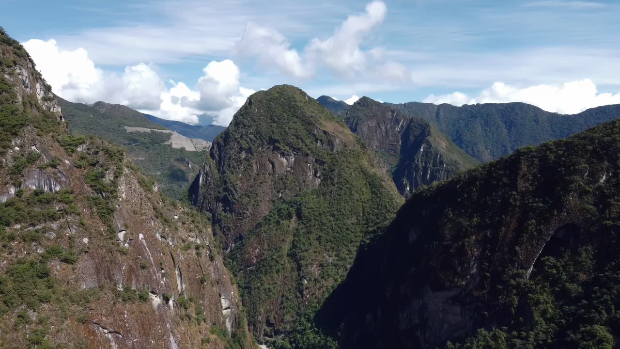 Andes mountains valley Peru Sacred Valley Inca Trail aerial drone nature South America