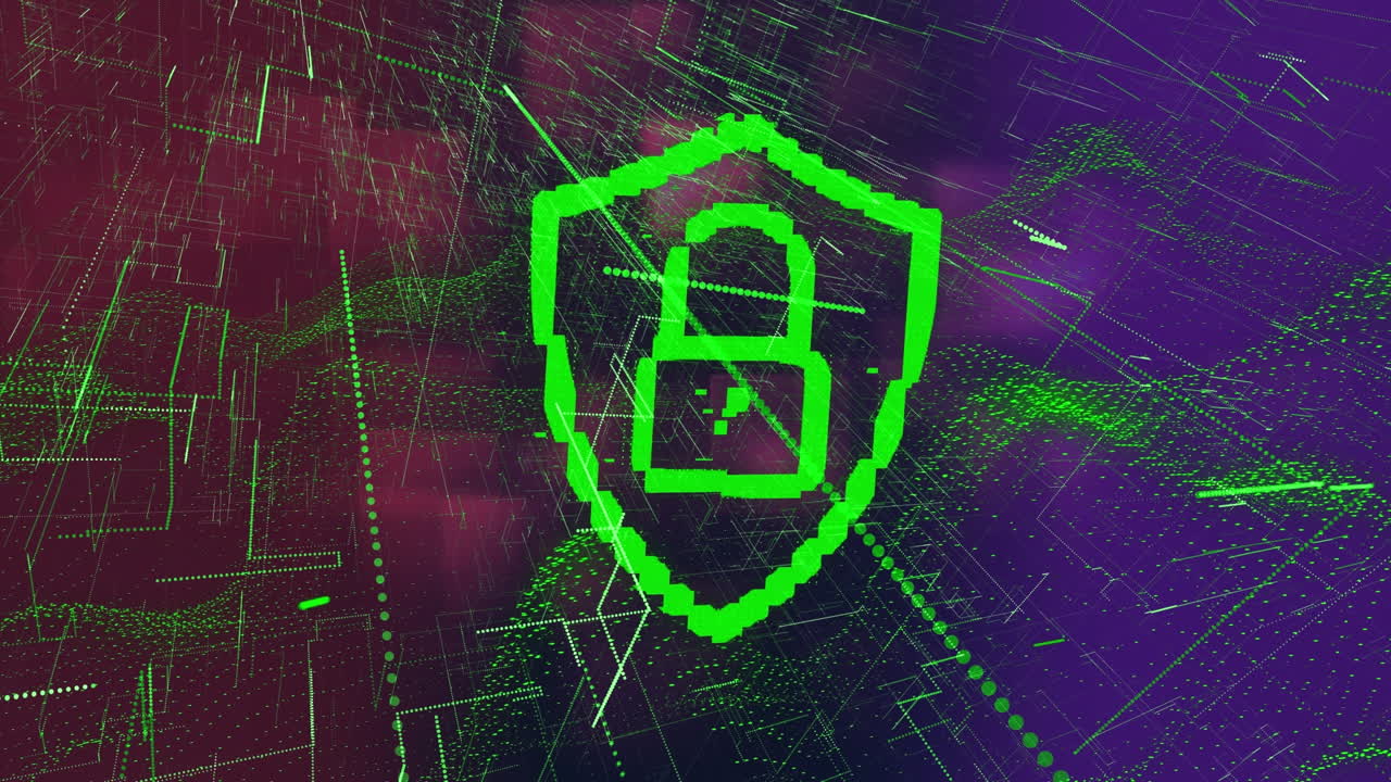 animación de un candado sobre un fondo oscuro