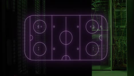 animation of neon sports stadium on black background