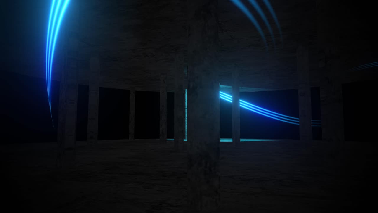 Futuristic Underground Neon Corridor