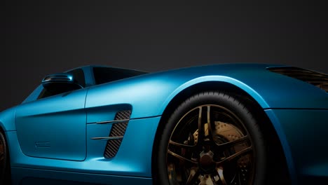 coche deportivo de lujo en un estudio oscuro con luces brillantes