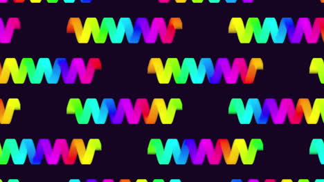 patrón dinámico de arco iris en zigzag sobre un fondo negro