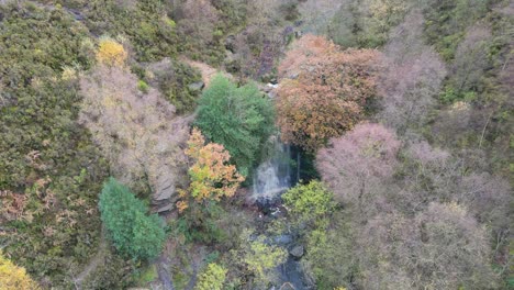 Aerial-drone-footage-of-a-river-winging-through-a-moorland-scene