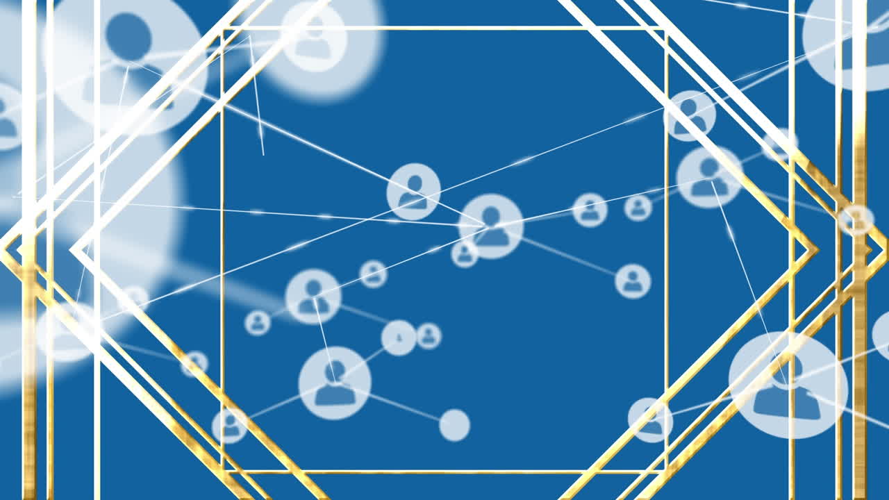 빨간색 배경에 연결 네트워크의 애니메이션