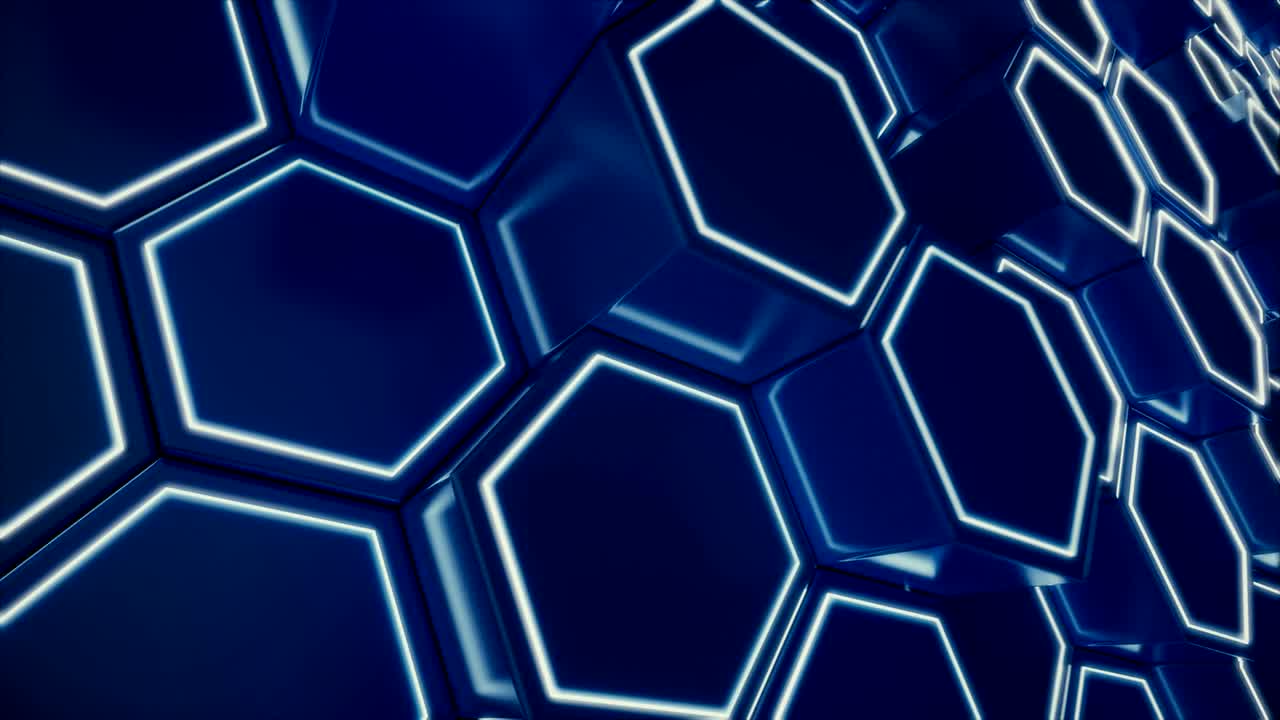 Hexagonal Grid. Abstract Technology Animation.
