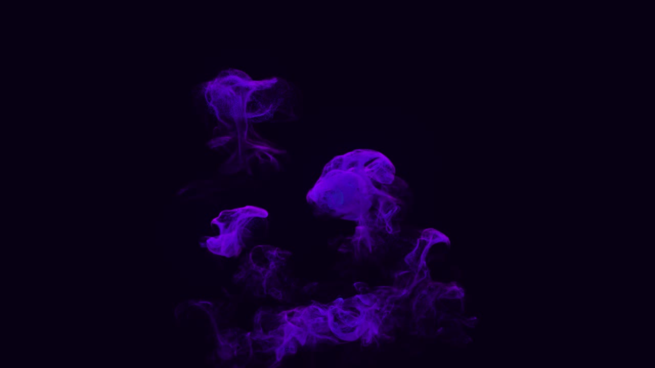 3d 파란색 잉크는 알파 채널로 루마 매트와 함께 검은색 바탕에 물에 주입됩니다. 입자 잉크. 거대한 잉크 플럼과 함께 잉크 효과. 효과 또는 밝은 색상 또는 구성에 대한 수중 페인트 프.