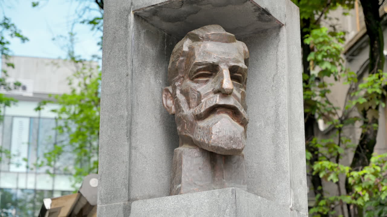 TIMISOARA, ROMANIA - MAY 22, 2023: Close view of the King Ferdinand I monument in Timisoara, Romania