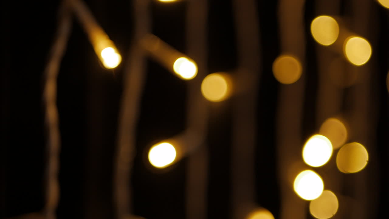 String Lighting, Out Of Focus. PAN RIGHT