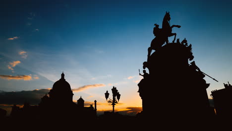 silhouette of a monument at sunset