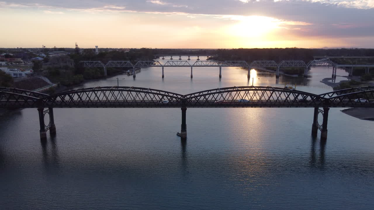 버넷 강 일몰, 번다버그 위의 4k 드론