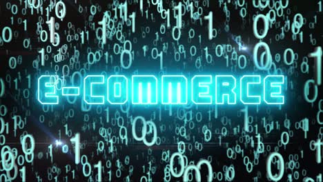 concepto de comercio electrónico azulado con código digital