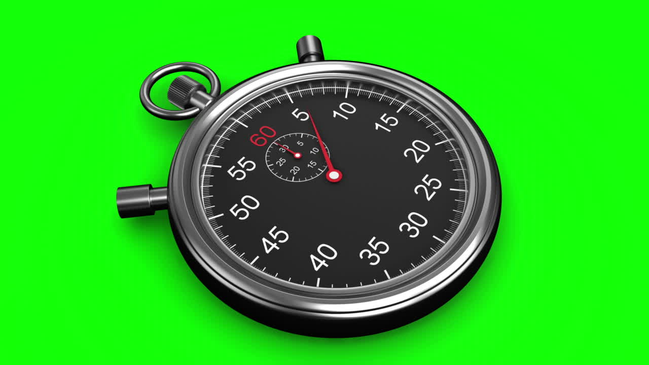 Stopwatch on green background