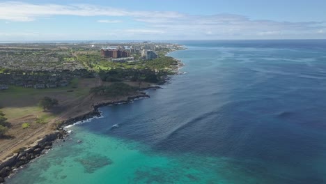 aerial view of milo cove coastline along the west shore of oahu hawaii