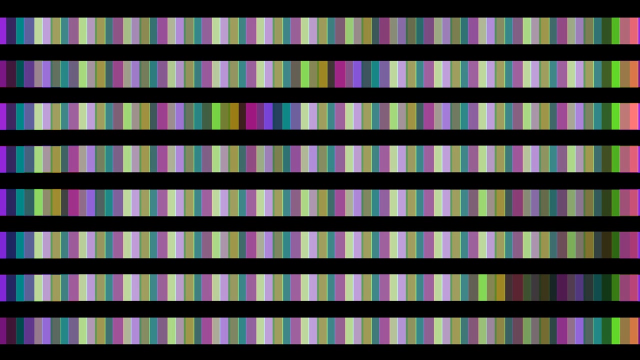 Motivo astratto vibrante di quadrati a strisce colorate, sfondo moderno e dinamico, perfetto per temi di design digitale, animazione in loop