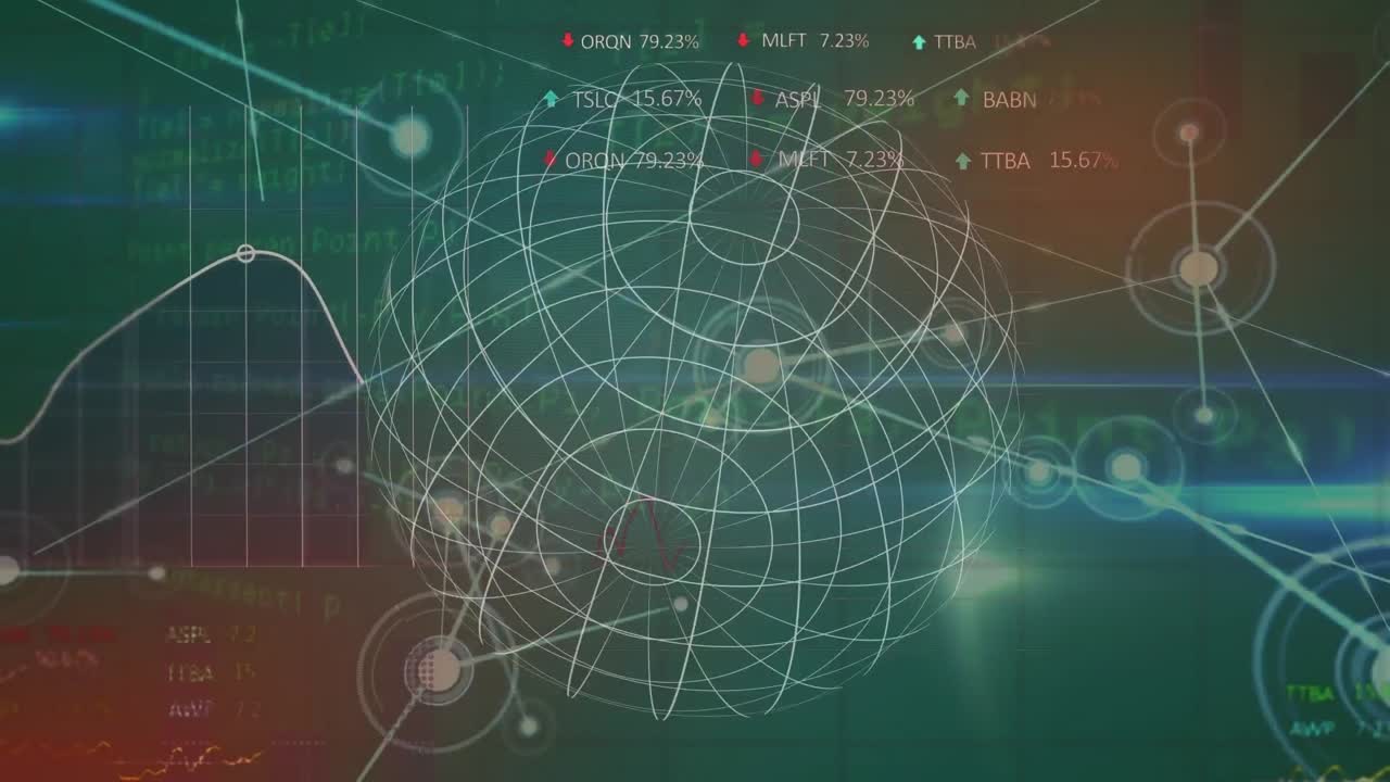 Animation of globe and data processing