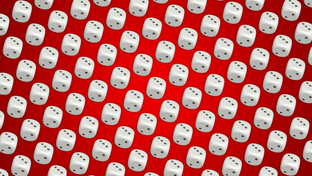 Dice cubes casino gambling red background