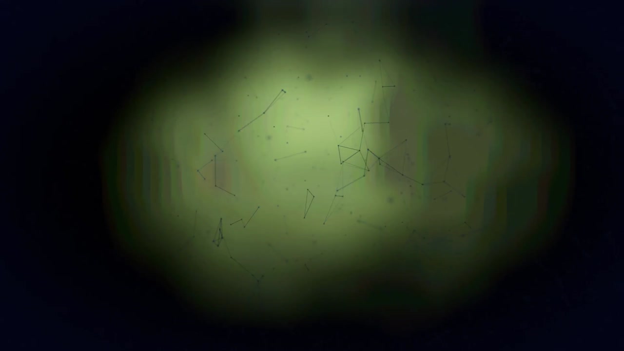 animación de una red de plexo verde que se mueve sobre un fondo verde