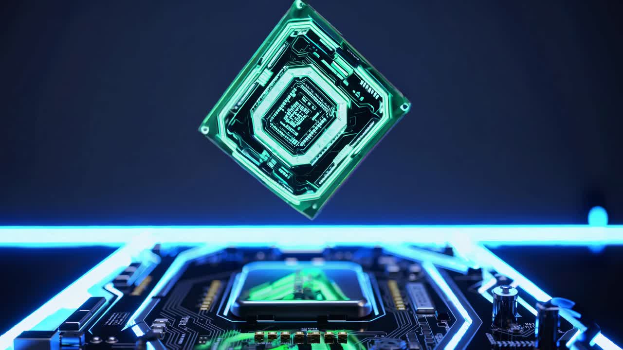 Futuristic CPU and Circuit Board