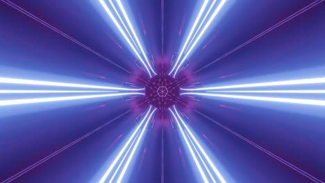 fondo en el estilo de cyberpunk o futuro de alta tecnología. transformador de túnel de ciencia ficción con luces de neón. túnel de alta tecnología abstracto en bucle de 4k. la cámara vuela a través del túnel cambiante a alta velocidad.